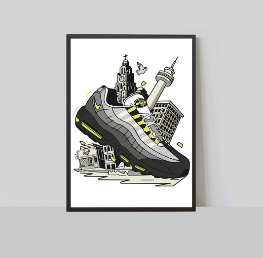 Air Max 95 110 Neon Liverpool A3 Print