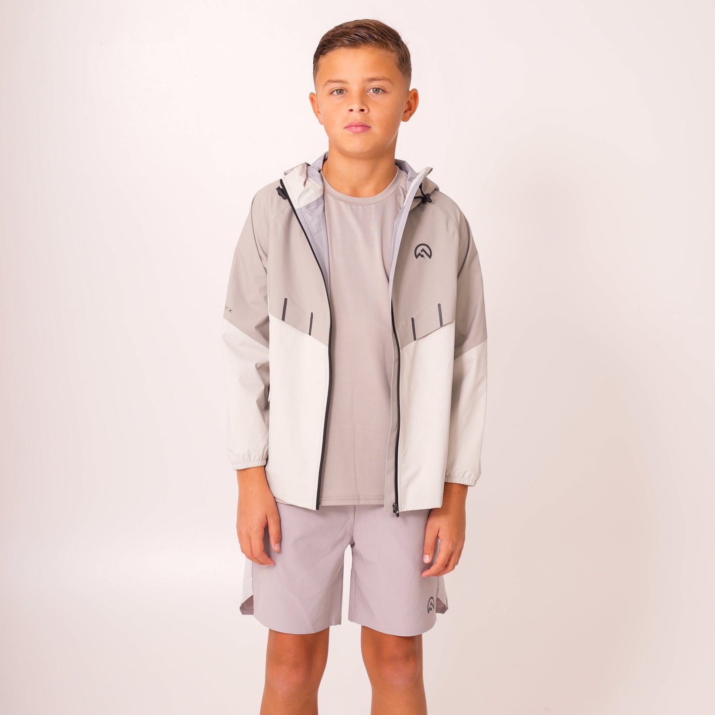 SS26 Junior Waterproof Madge Jacket - Light Grey/Concrete/Silver