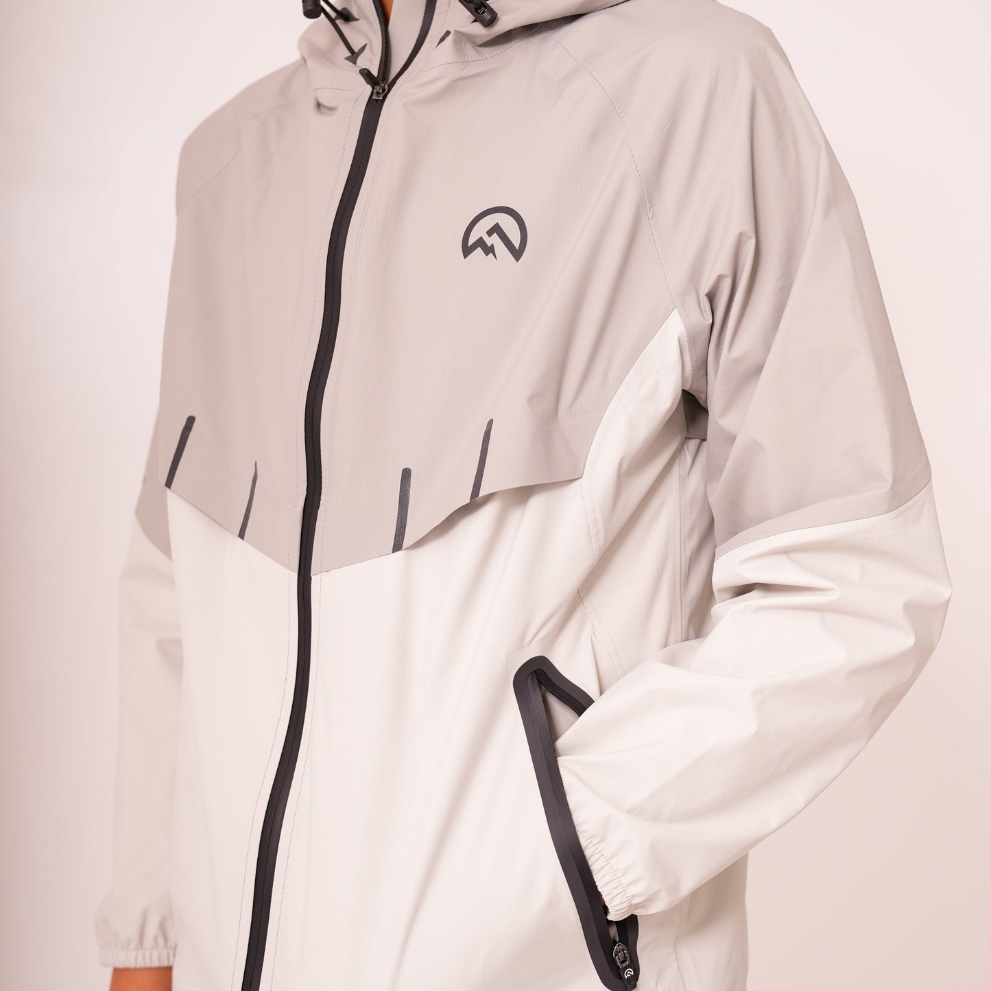 SS26 Junior Waterproof Madge Jacket - Light Grey/Concrete/Silver