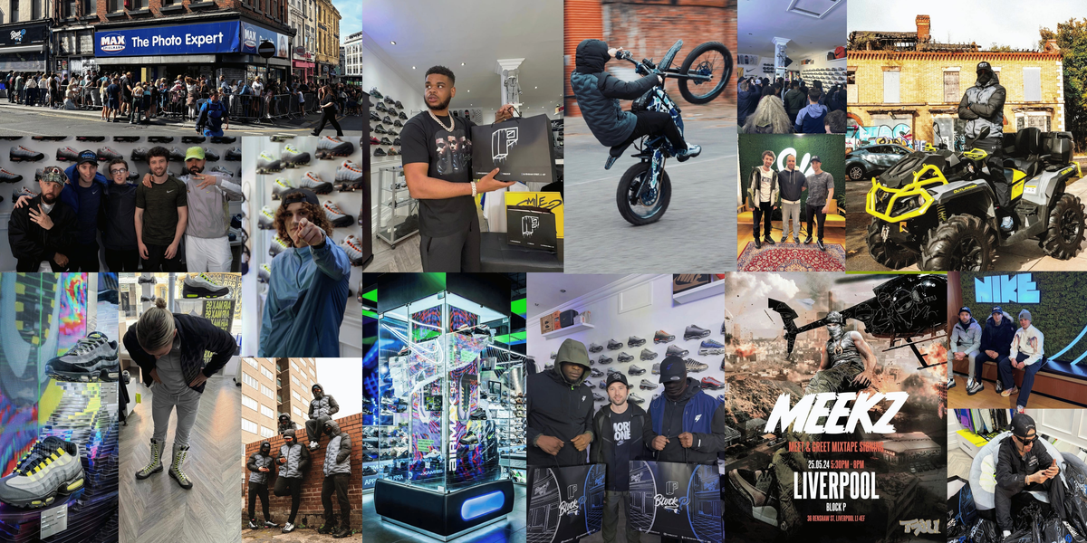 Block P storefront and streetwear collage