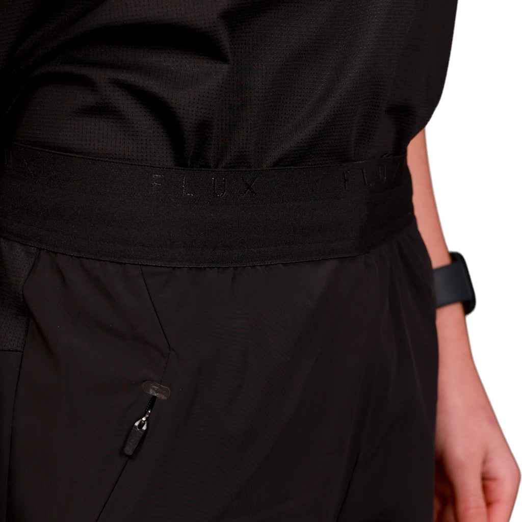 Flux Junior SS26 Technical Pant Black/Black detail 1 — Block P Liverpool