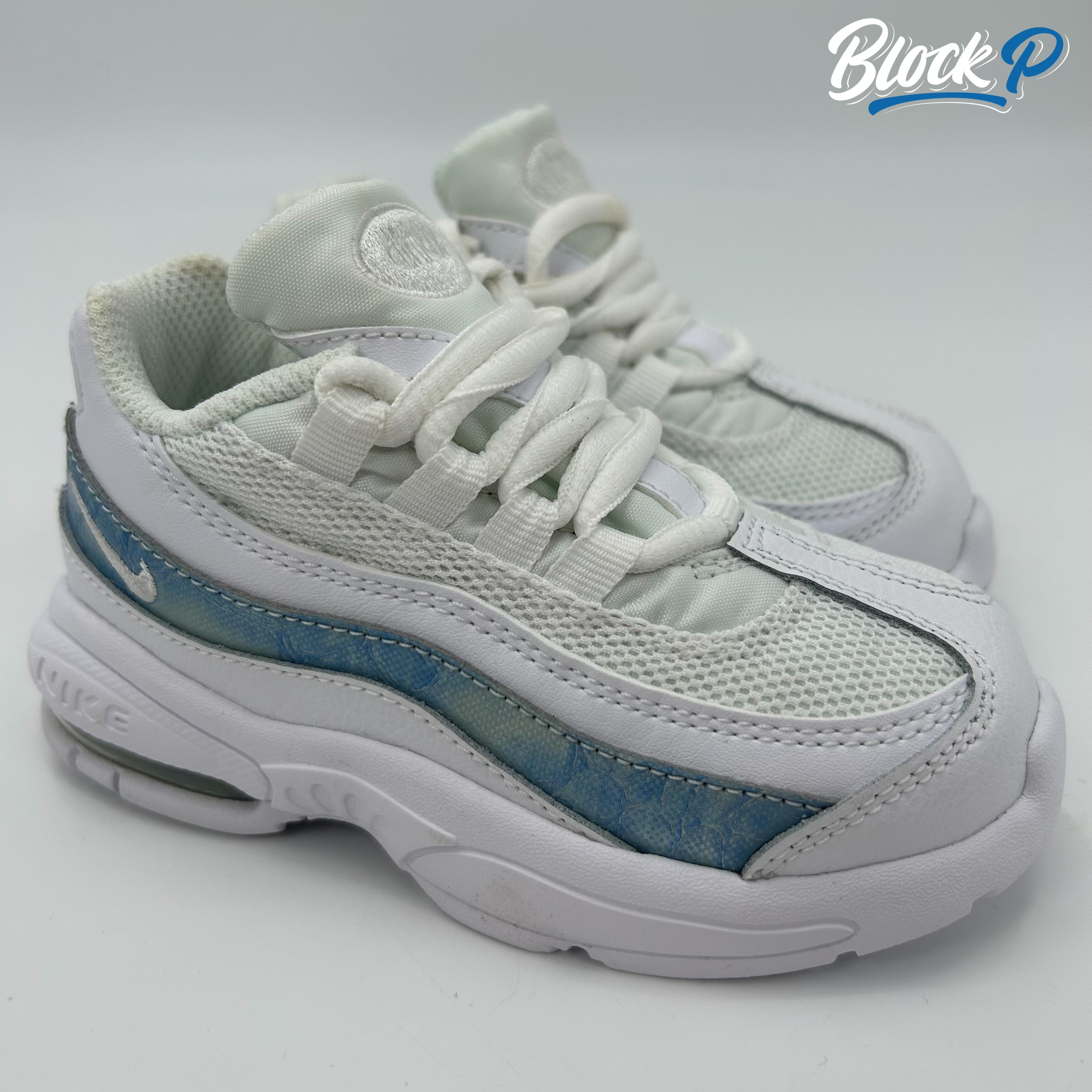 Nike Air Max 95 White TD front view — available at Block P Liverpool, 36 Renshaw Street L1 4EF