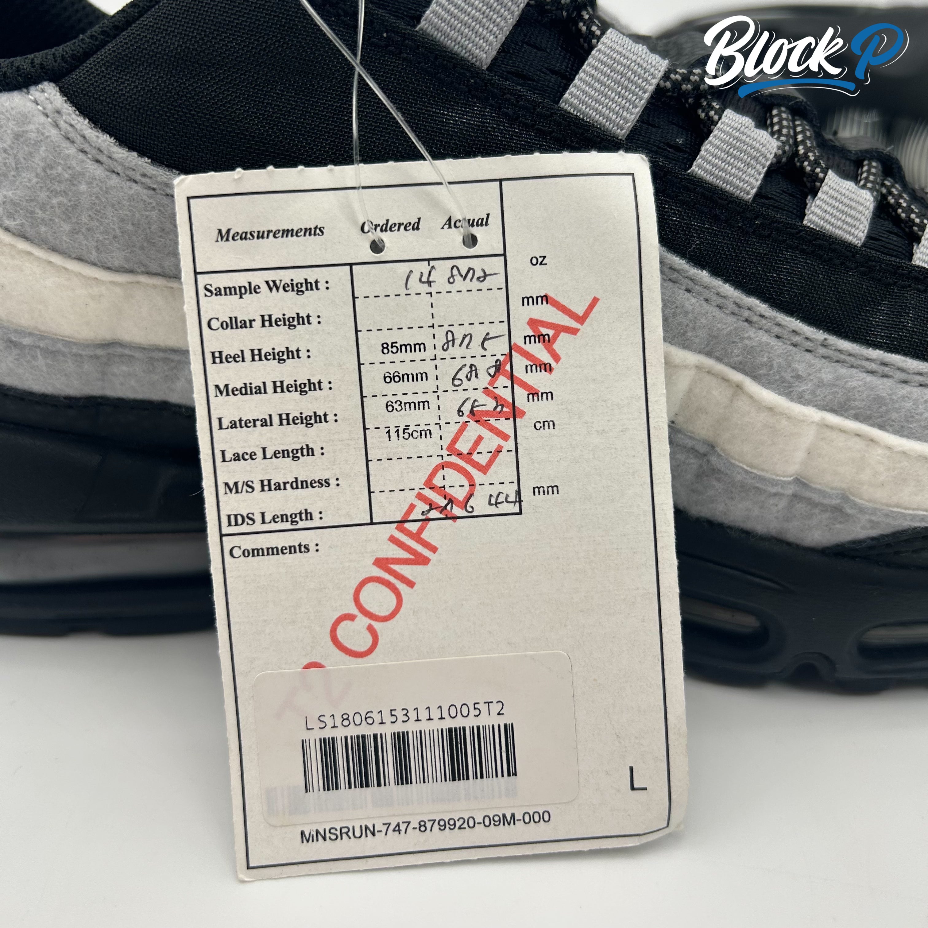 Nike Air Max 95 Sample on-foot shot — Block P Liverpool