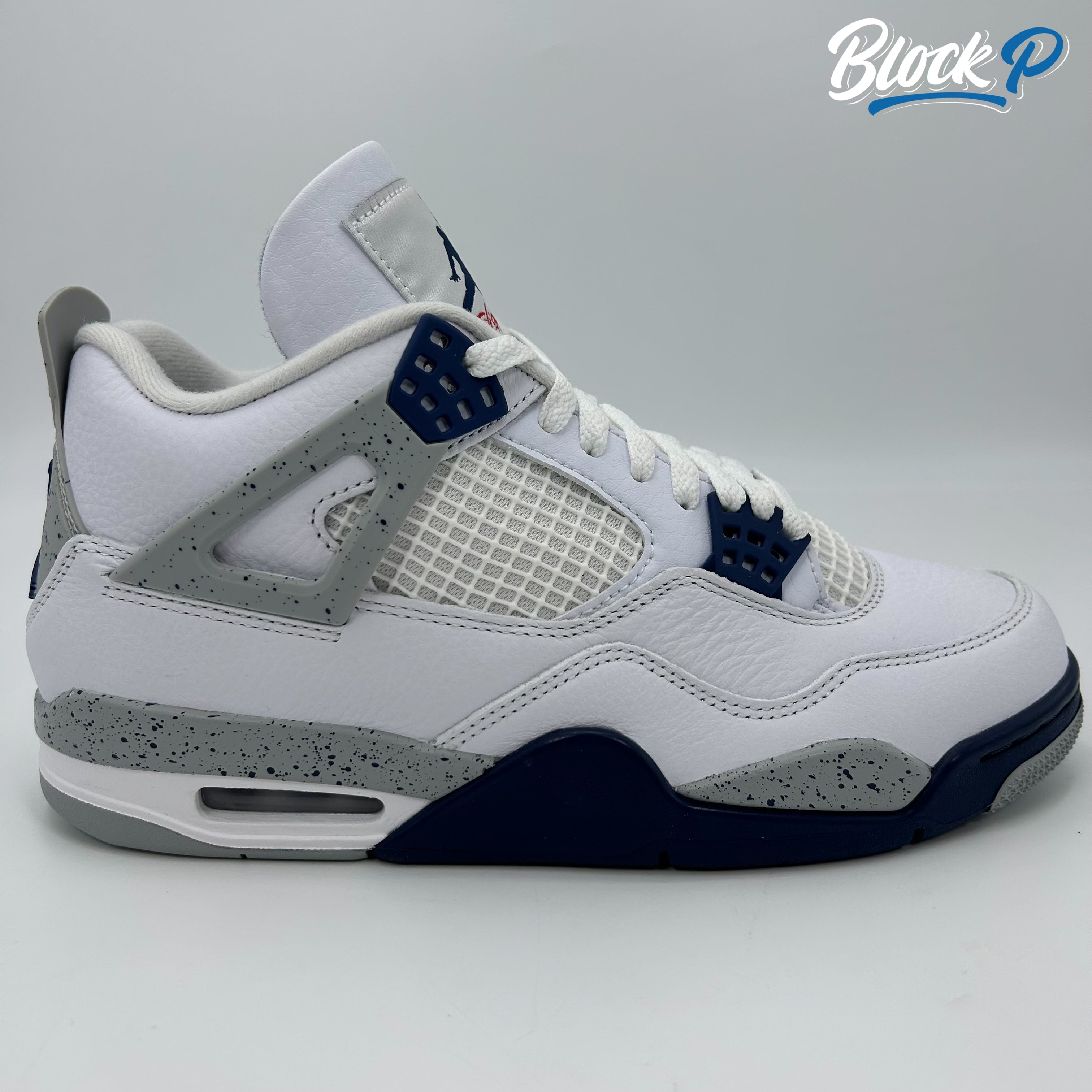 Nike Jordan 4 Midnight Navy side profile — Block P Liverpool