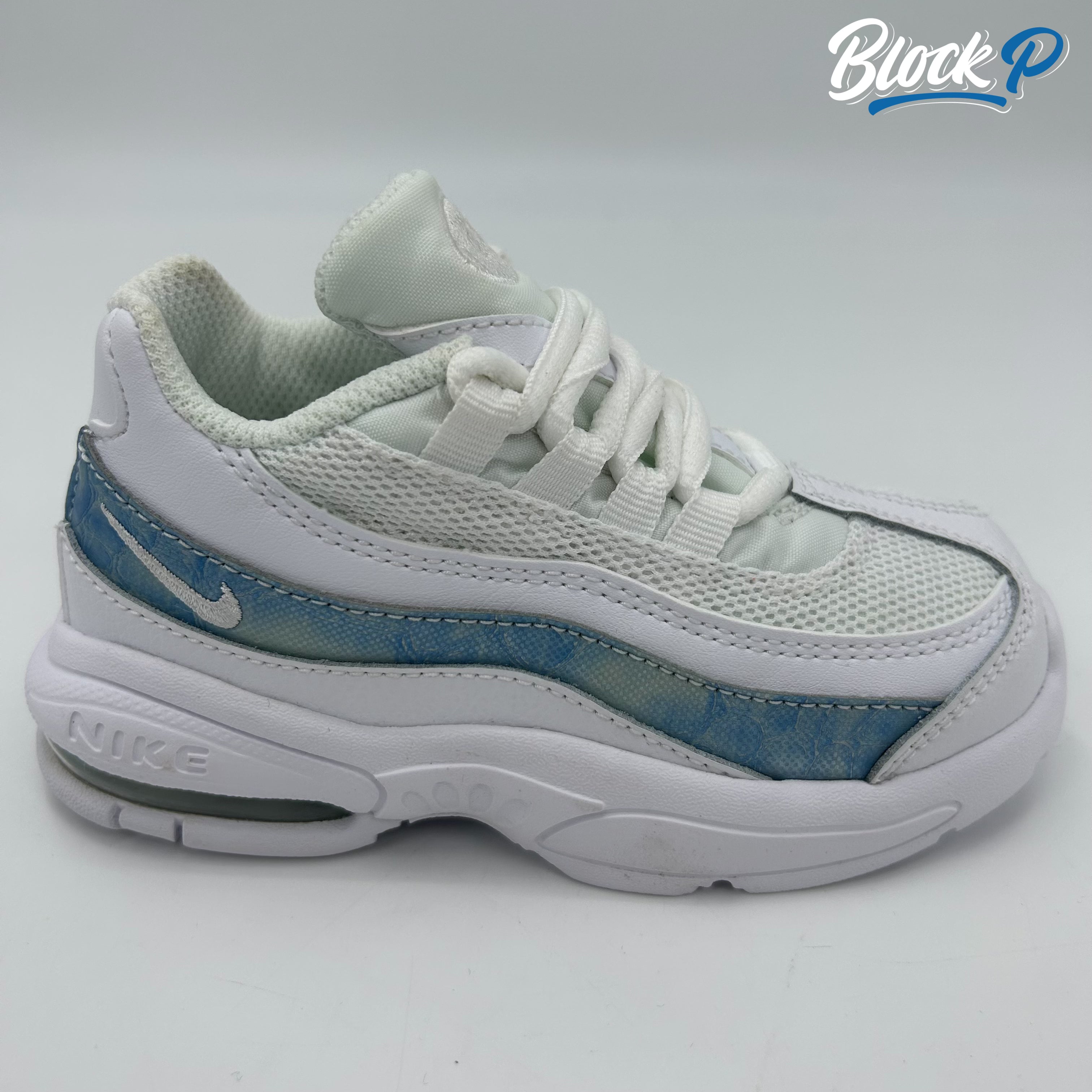 Nike Air Max 95 White TD side profile — Block P Liverpool