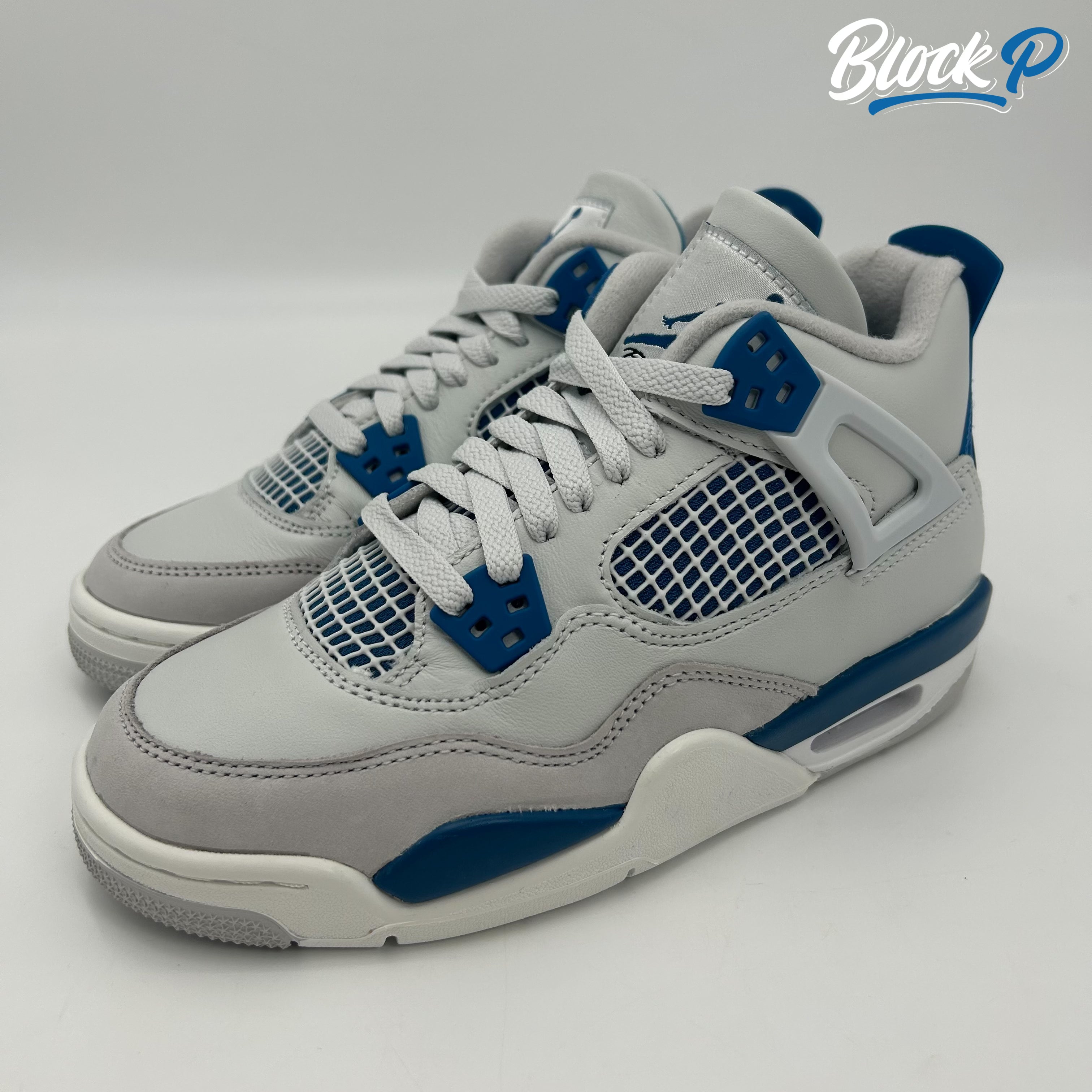 Nike Jordan 4 Military Blue (GS) side profile — Block P Liverpool