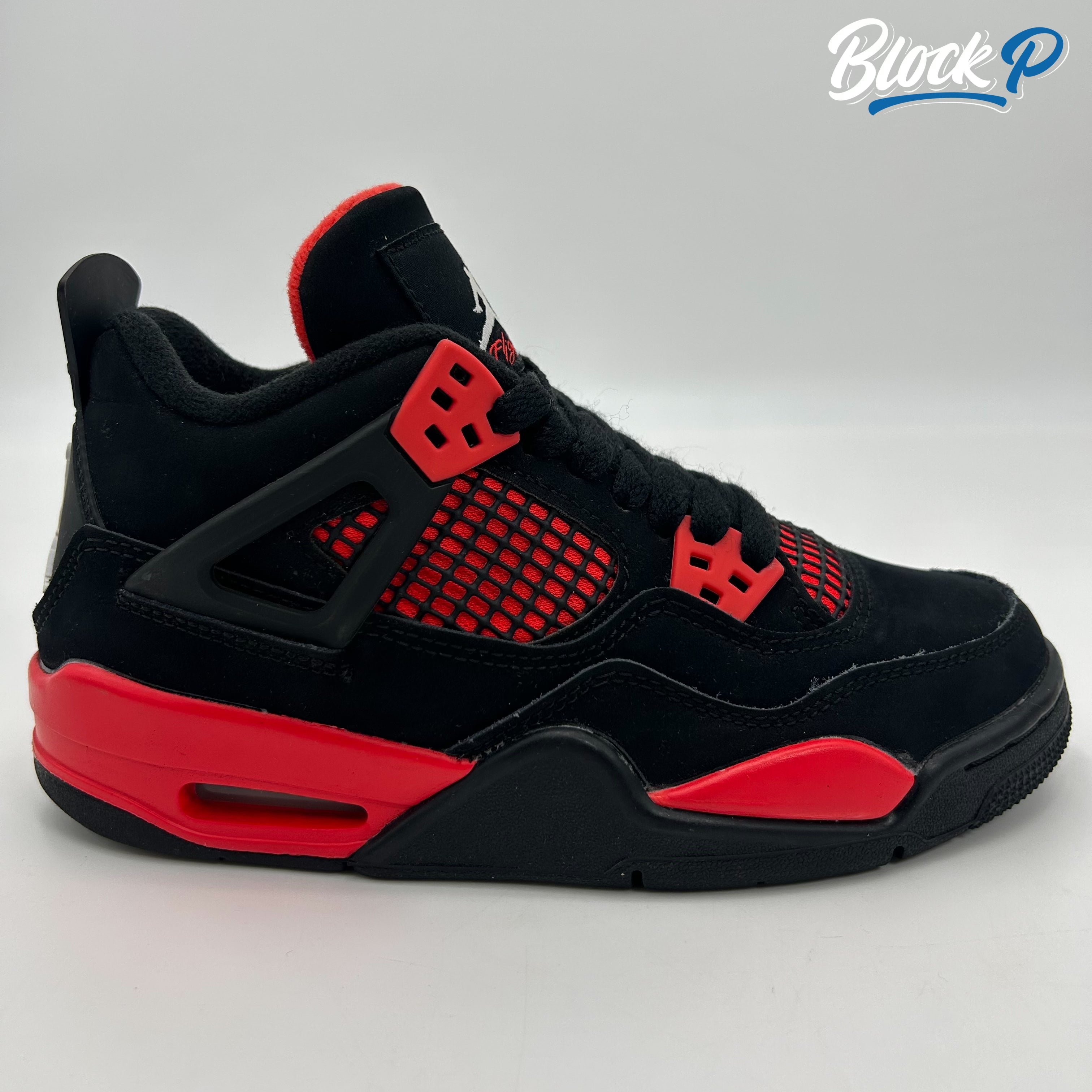 Nike Jordan 4 Red Thunder side profile — Block P Liverpool