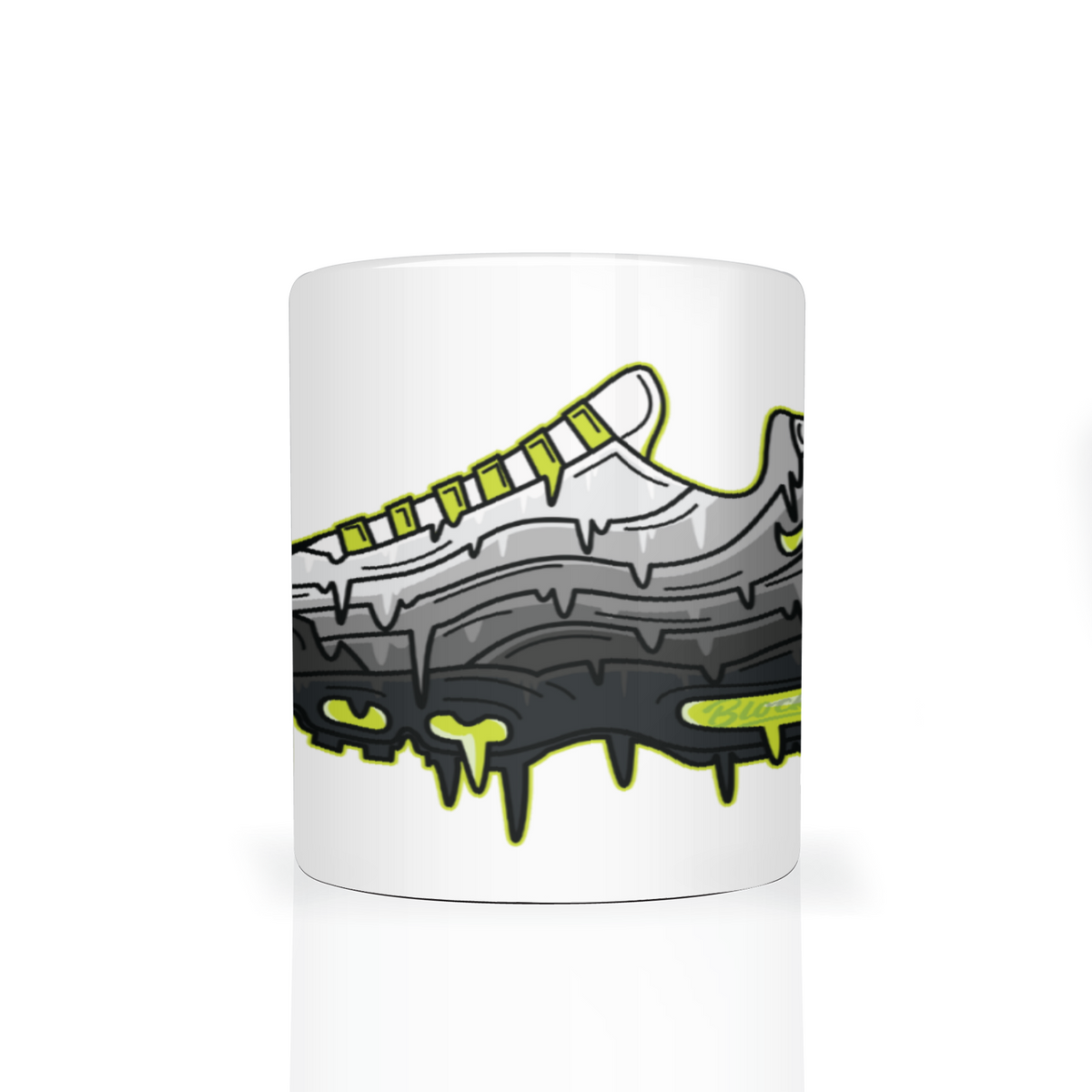 AM95 110 Neon Mug — available at Block P Liverpool, 36 Renshaw Street L1 4EF