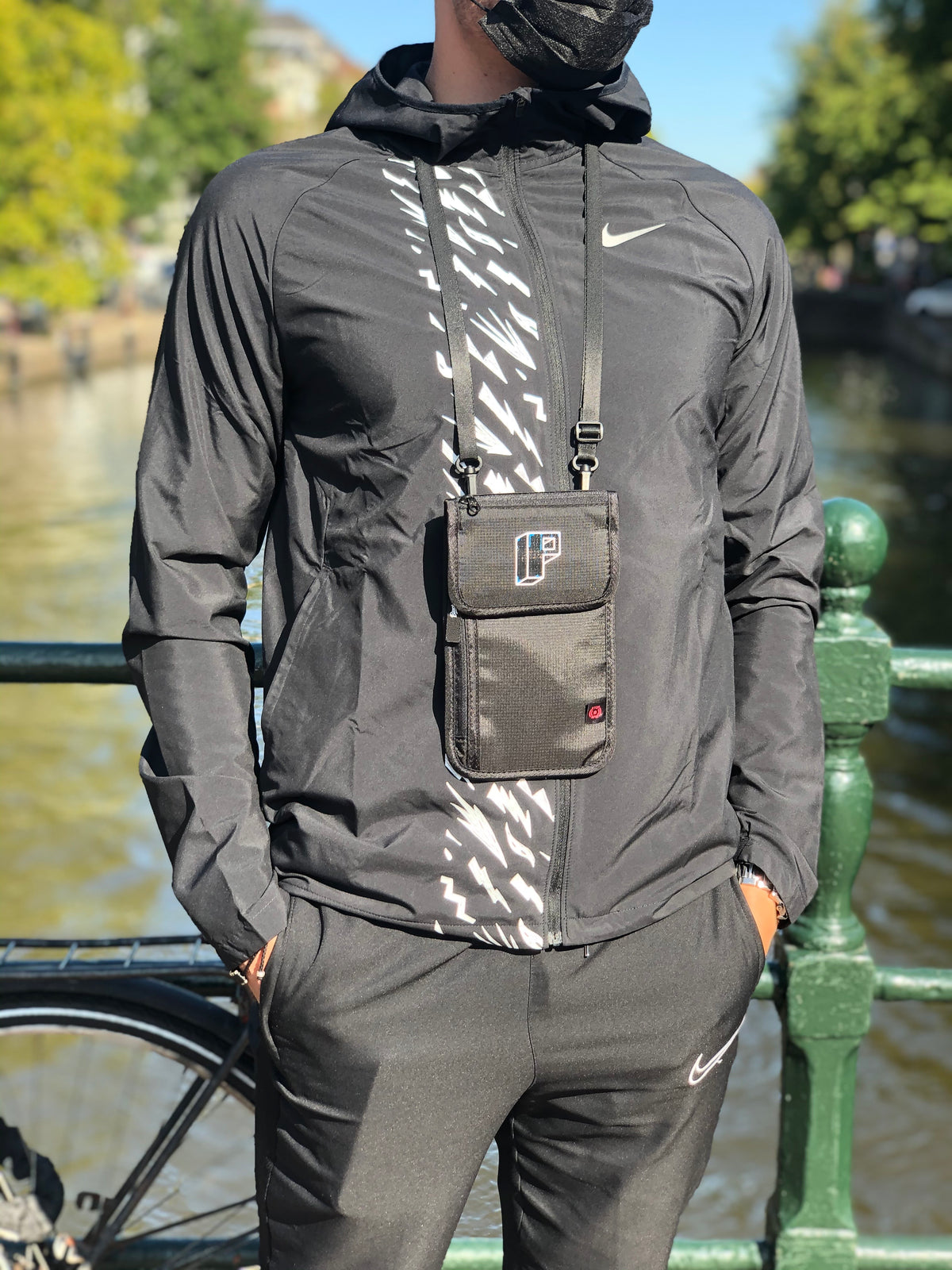 Block P Neck Pouch interior pocket detail
