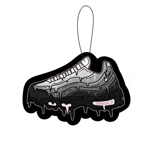 Block P Air Max 95 Car Air Freshener Pink — raspberry scent, custom made, available at Block P Liverpool