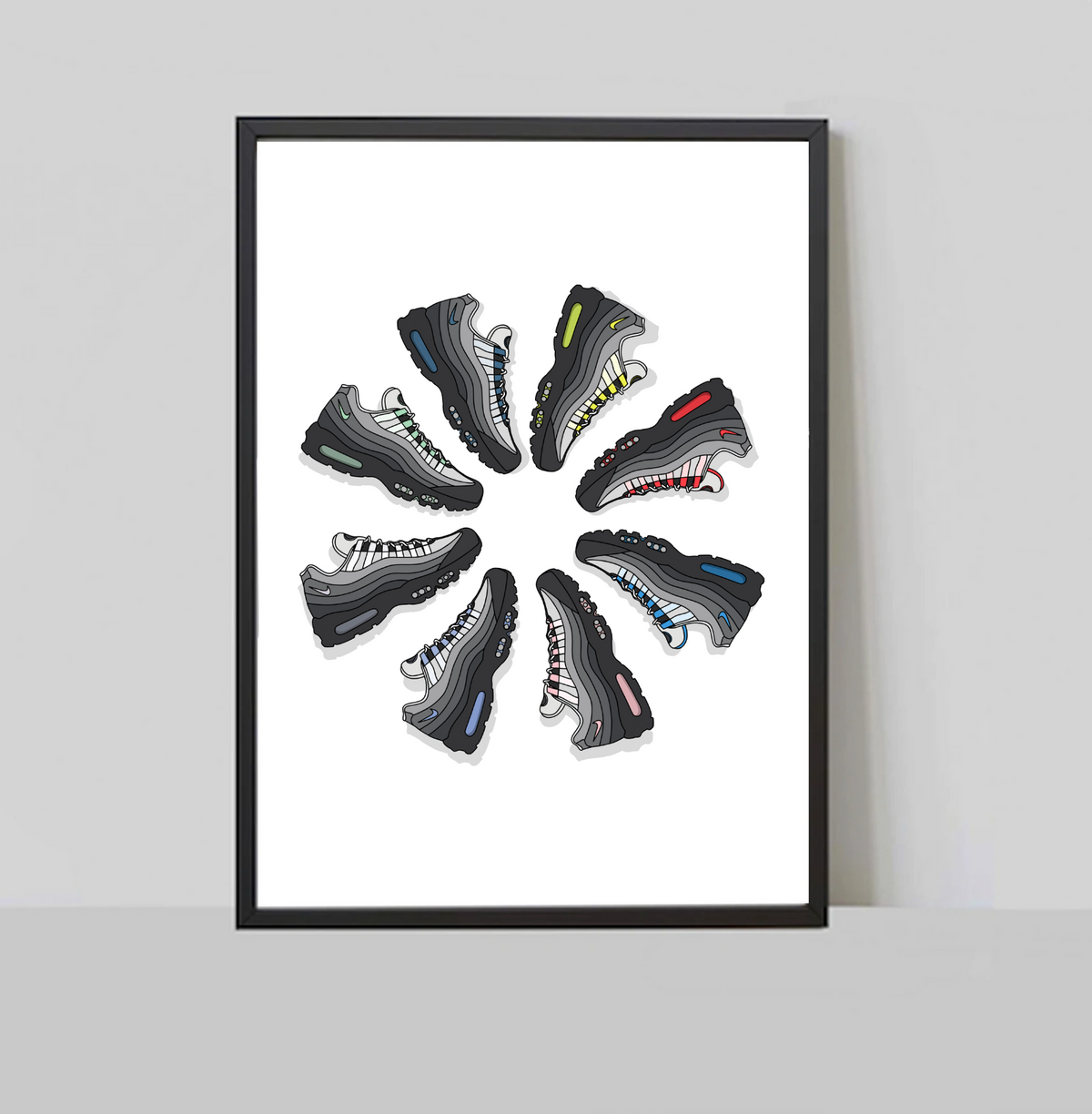 Air Max 95 Circle A3 Art Print by Block P — premium gallery quality paper