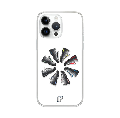 Block P Circle iPhone Case — Air Max 95 inspired design, compatible with most Apple devices